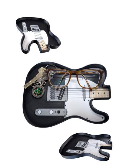 Electric Guitar Catch-All Tray | Music Lover Gift | Keys, Jewellery & Desk Organizer