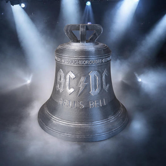 Hells Bell Rock Statue – Heavy Metal Bell Ornament | Classic Rock Inspired Decor | Music Lover Gift | Desk Display Sculpture