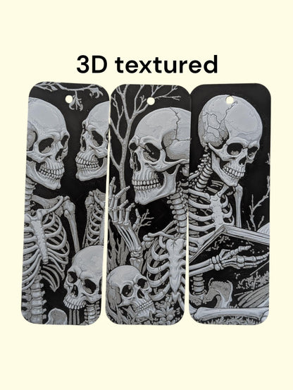 Skeleton Bookmarks Set of 3 – Gothic Skull Page Holders | Horror Book Lover Gift | Spooky Reading Accessories