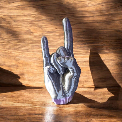 Rock On” Gesture Sculpture | Music Lover Gift | Modern Desk Decor | Gothic Home Ornament
