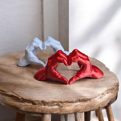 Love Heart Shaped Hands Ornament – Romantic Home Decor Sculpture, Anniversary Gift, Valentine’s Day Couple Decor