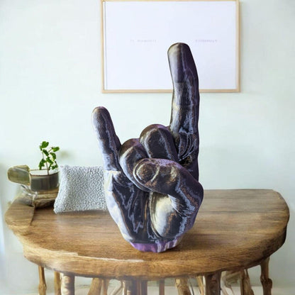 Rock On” Gesture Sculpture | Music Lover Gift | Modern Desk Decor | Gothic Home Ornament