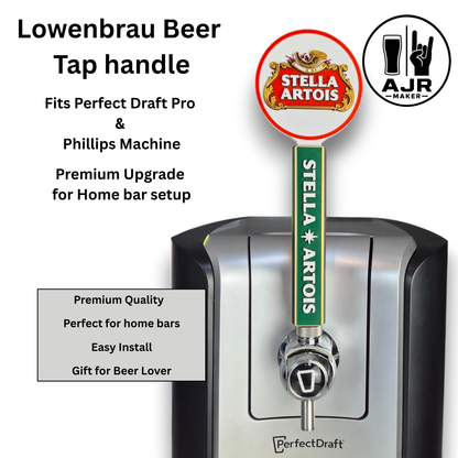 Premium Stella Artois-inspired beer tap handle for home bars and home pubs.
