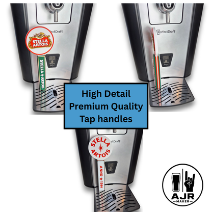 Side profile showing the ergonomic shape and premium finish of the beer tap handle