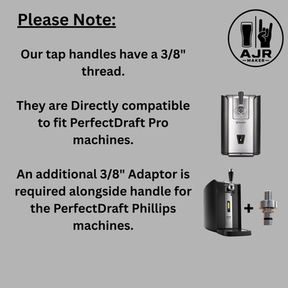Compatible with the original Philips PerfectDraft using a separate adapter, not included with the tap handle.