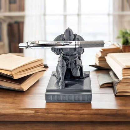 King’s Guard Knight Pen Holder | Medieval Desk Organizer | Black Office Pen Stand | Home Decor Gift for Him | Gothic Desk Accessory