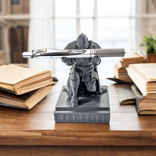 King’s Guard Knight Pen Holder | Medieval Desk Organizer | Black Office Pen Stand | Home Decor Gift for Him | Gothic Desk Accessory