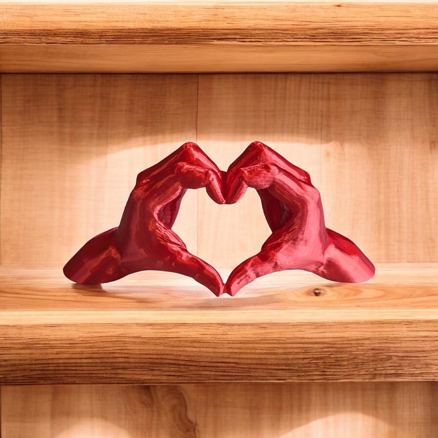 Love Heart Shaped Hands Ornament – Romantic Home Decor Sculpture, Anniversary Gift, Valentine’s Day Couple Decor