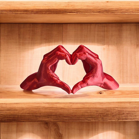 Love Heart Shaped Hands Ornament – Romantic Home Decor Sculpture, Anniversary Gift, Valentine’s Day Couple Decor
